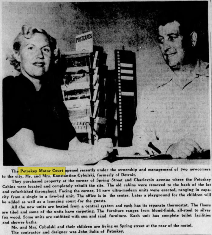 Petoskey Motel (Superior Motel, Petoskey Motor Court) - June 1953 The Cybulskis (newer photo)